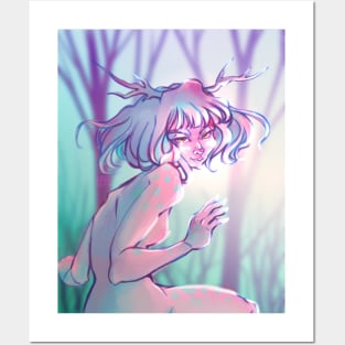 Deer Girl Art Posters and Art